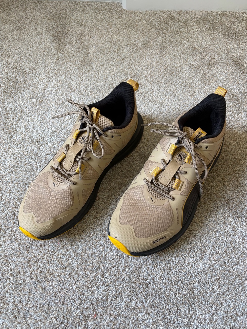 PUMA Men’s Reflect Lite Trail Tan & Yellow Outdoor Running Hiking Gym Shoes 8.5
